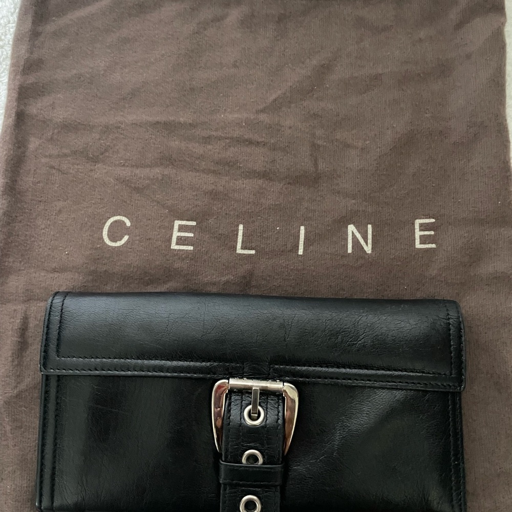 Vintage Celine Black Leather wallet